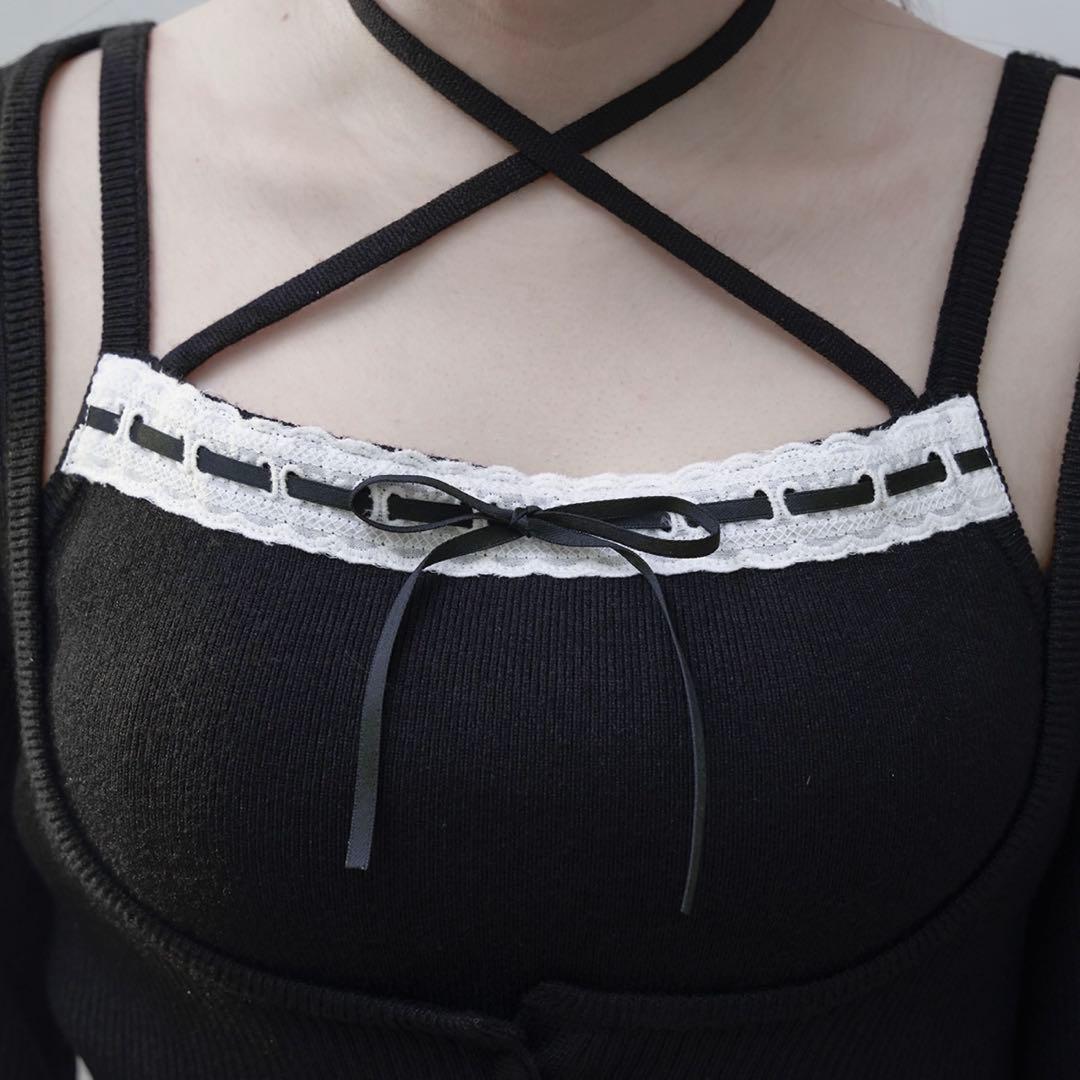 完売品】ハシゴレースアンサンブルニット - メルカリ