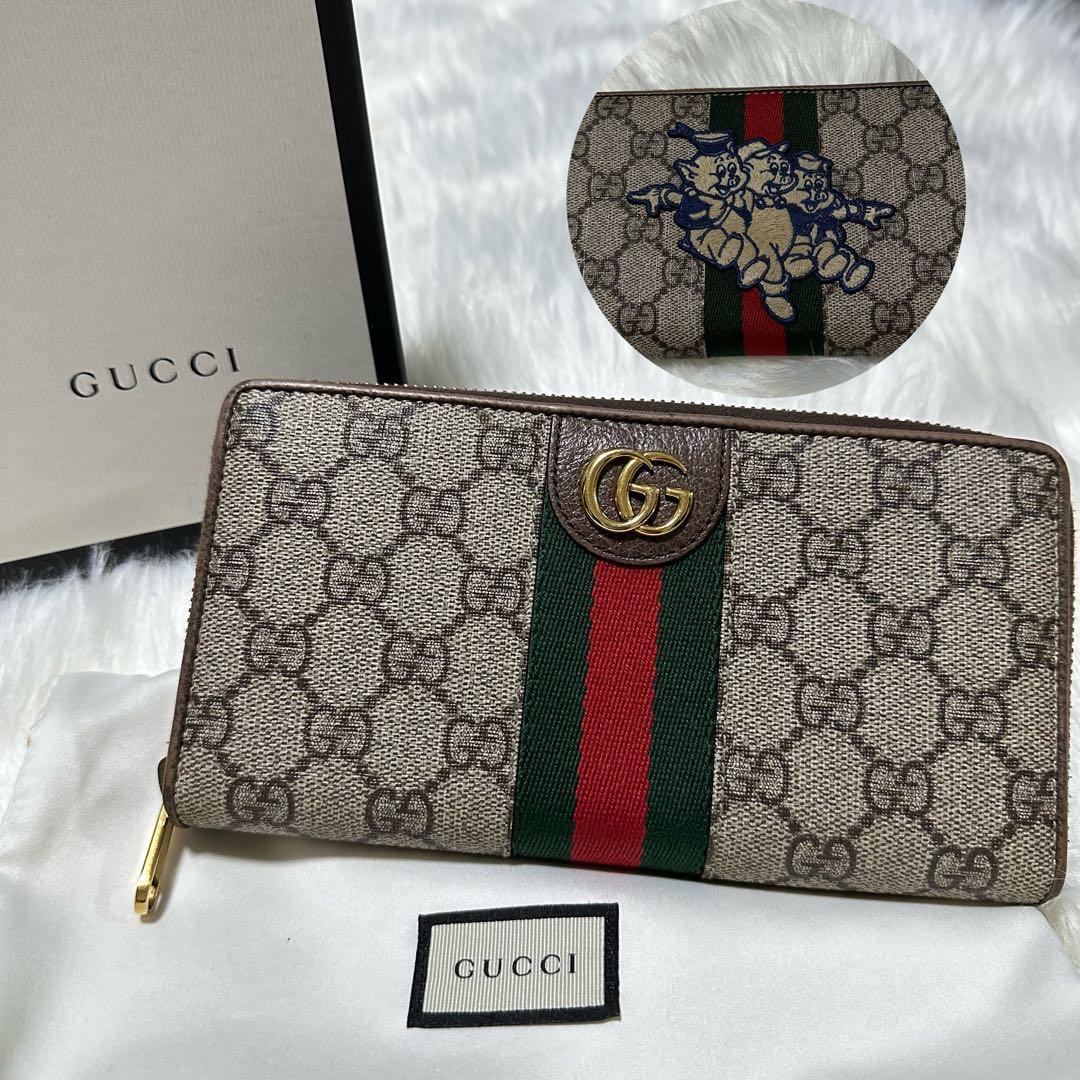 未使用近】大人気限定完売品 グッチ GUCCI 長財布 ディズニー 三匹の子