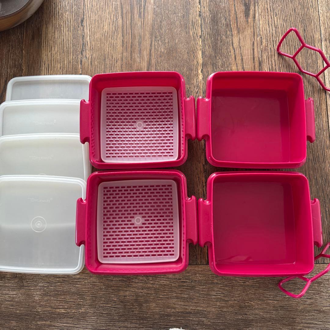 Tupperware タッパーウェア4個セット（すのこ2枚付）カルテット弁当箱