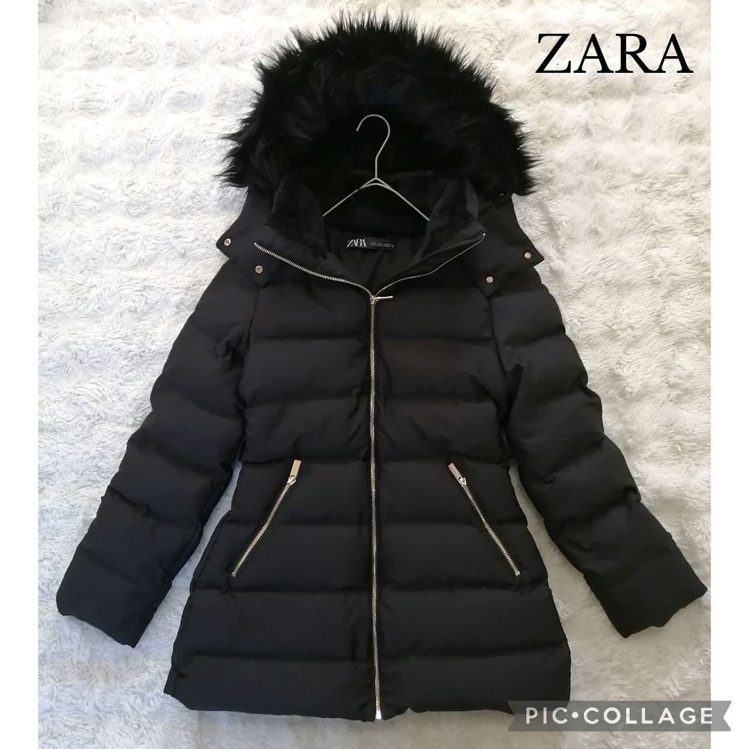 ✨美品✨ ZARA ザラ セミロング丈 フード付き ダウンジャケット M