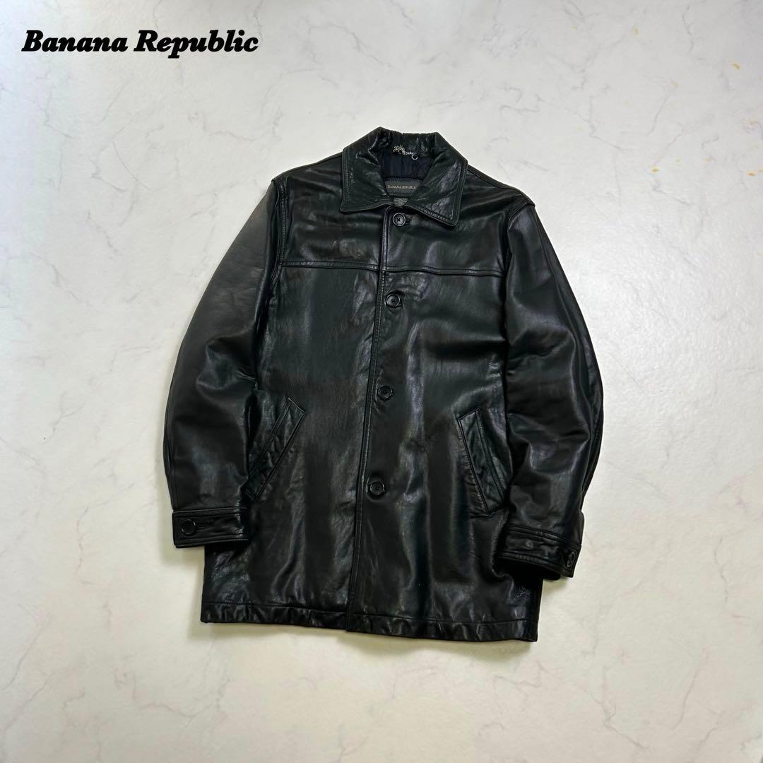 バナナリパブリック レザー カーコート 黒 XS - メルカリ