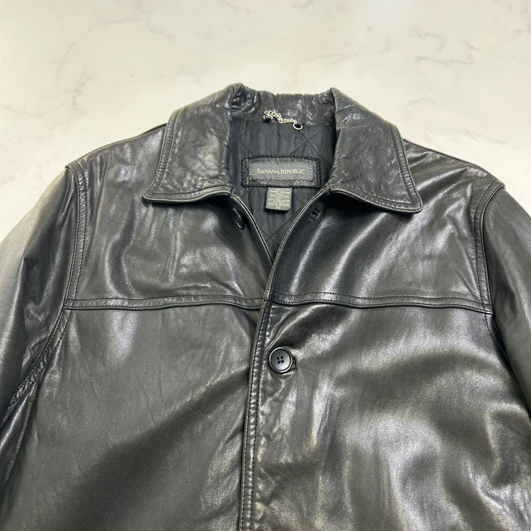 バナナリパブリック レザー カーコート 黒 XS - メルカリ