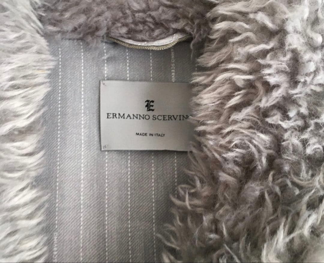 極美品ERMANNO SCERVINOエルマノシェルビーノ フェイクファーコート