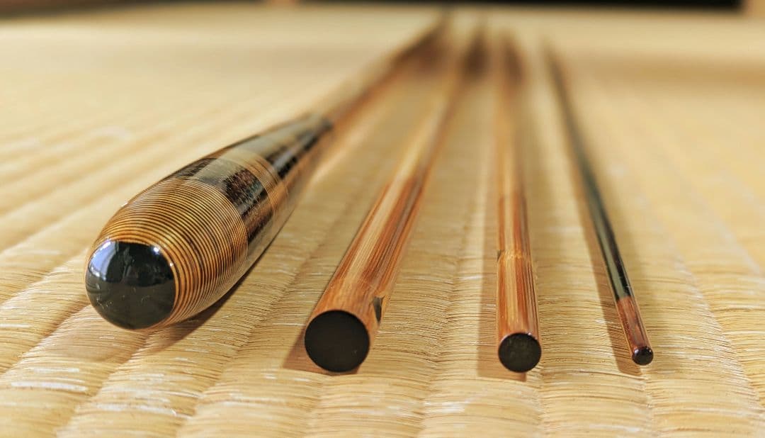 石水作】 中硬 とう綿握リ 11尺3寸 430 紀州竹竿