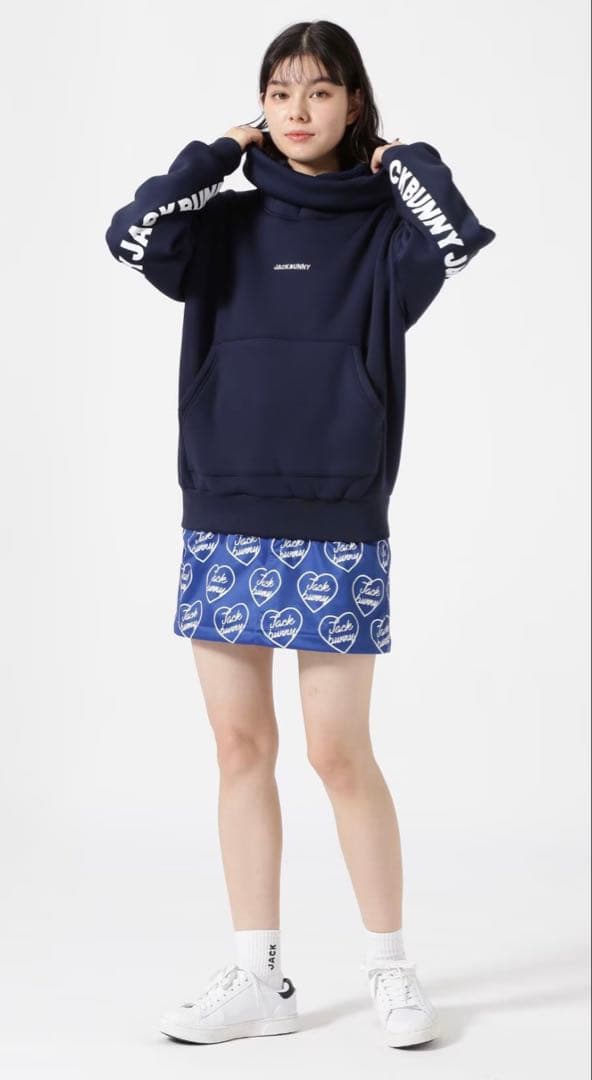 ジャックバニー人気完売KARUISHI裏フリースフーディプルオーバー紺0