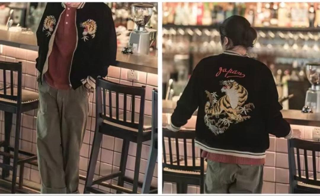 リバーシブル別珍虎とサテン鷹刺繍 Japanスカジャン XL(2L) - メルカリ