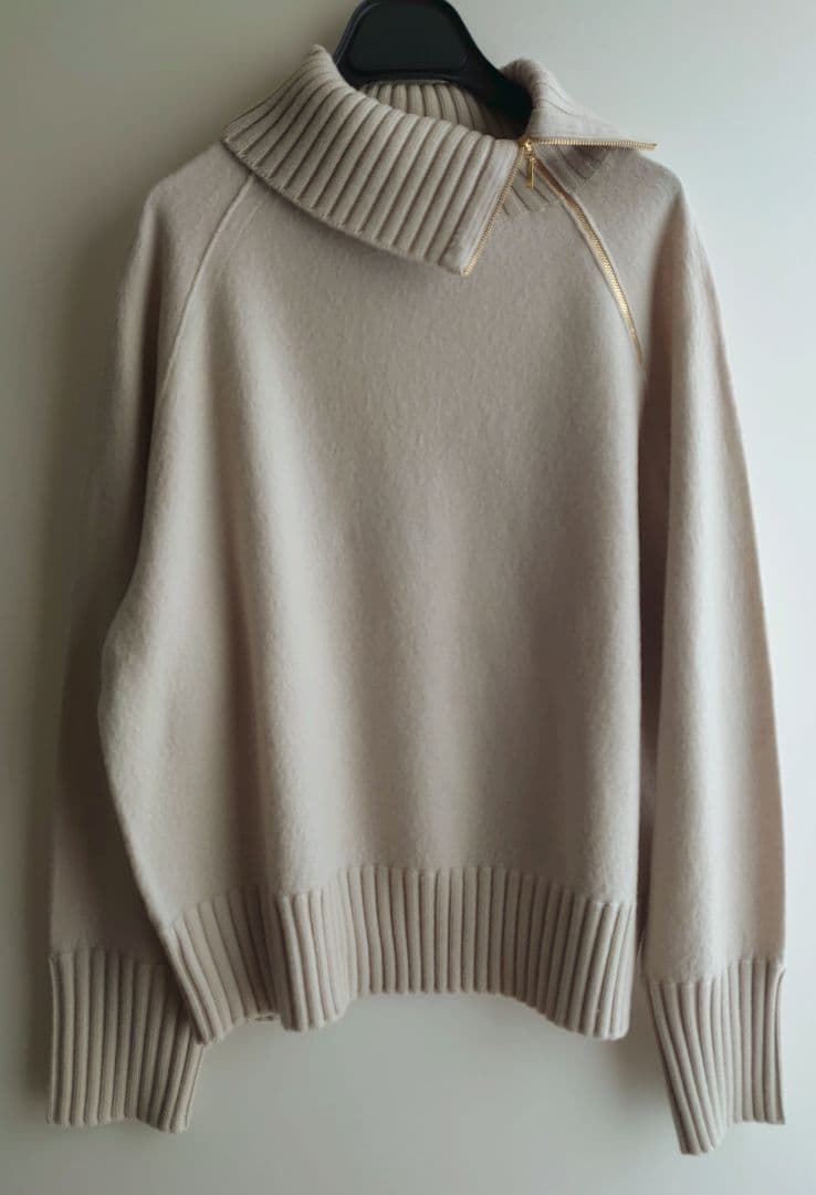23区 今期　ボイルドウールコンビ ジップ タートルニット　ベージュ 23区｜ボイルドウールコンビ ジップ タートルニット | Rakuten Fashion