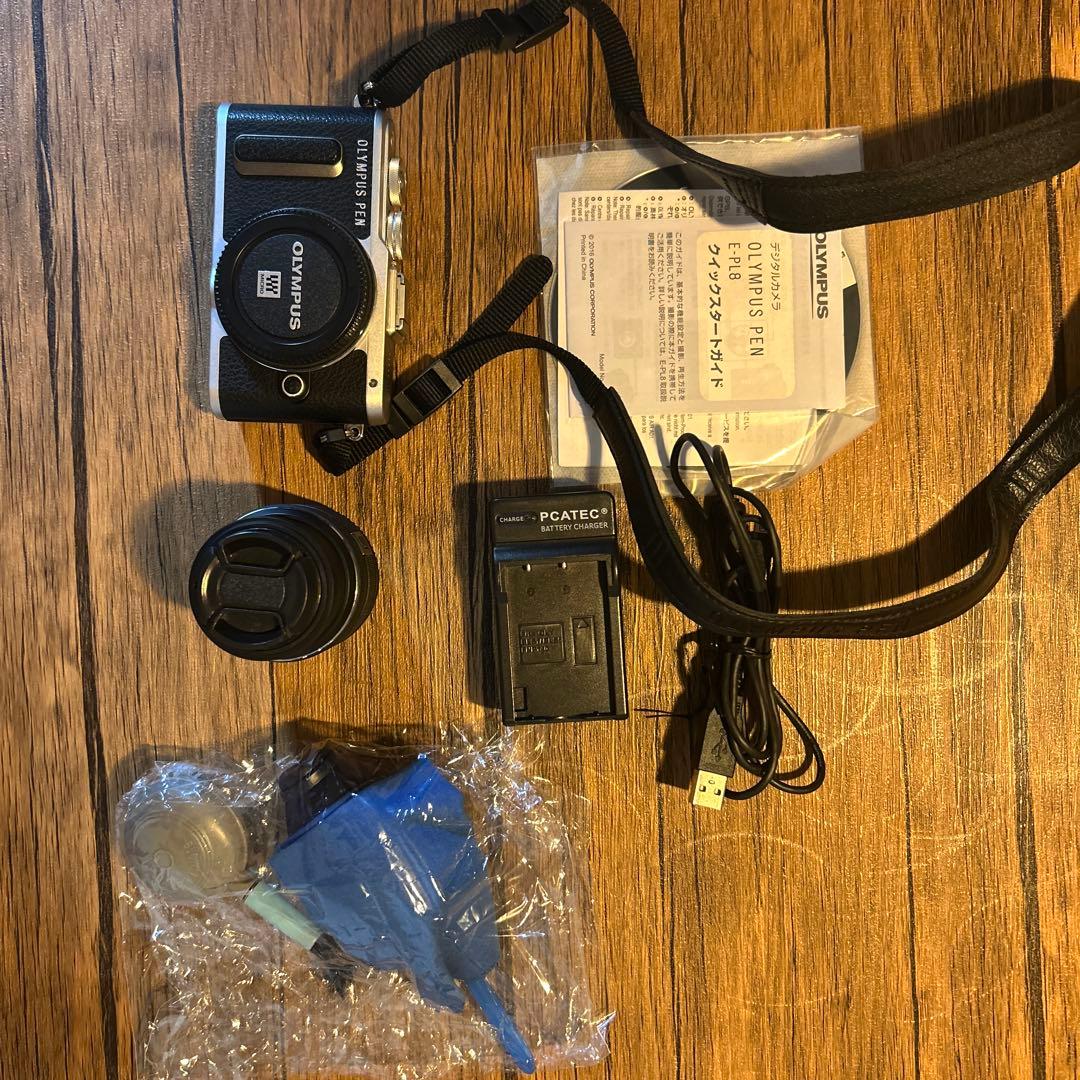 美品】OLYMPUSミラーレス一眼E-PL8 EZダブルズームキット ブラック