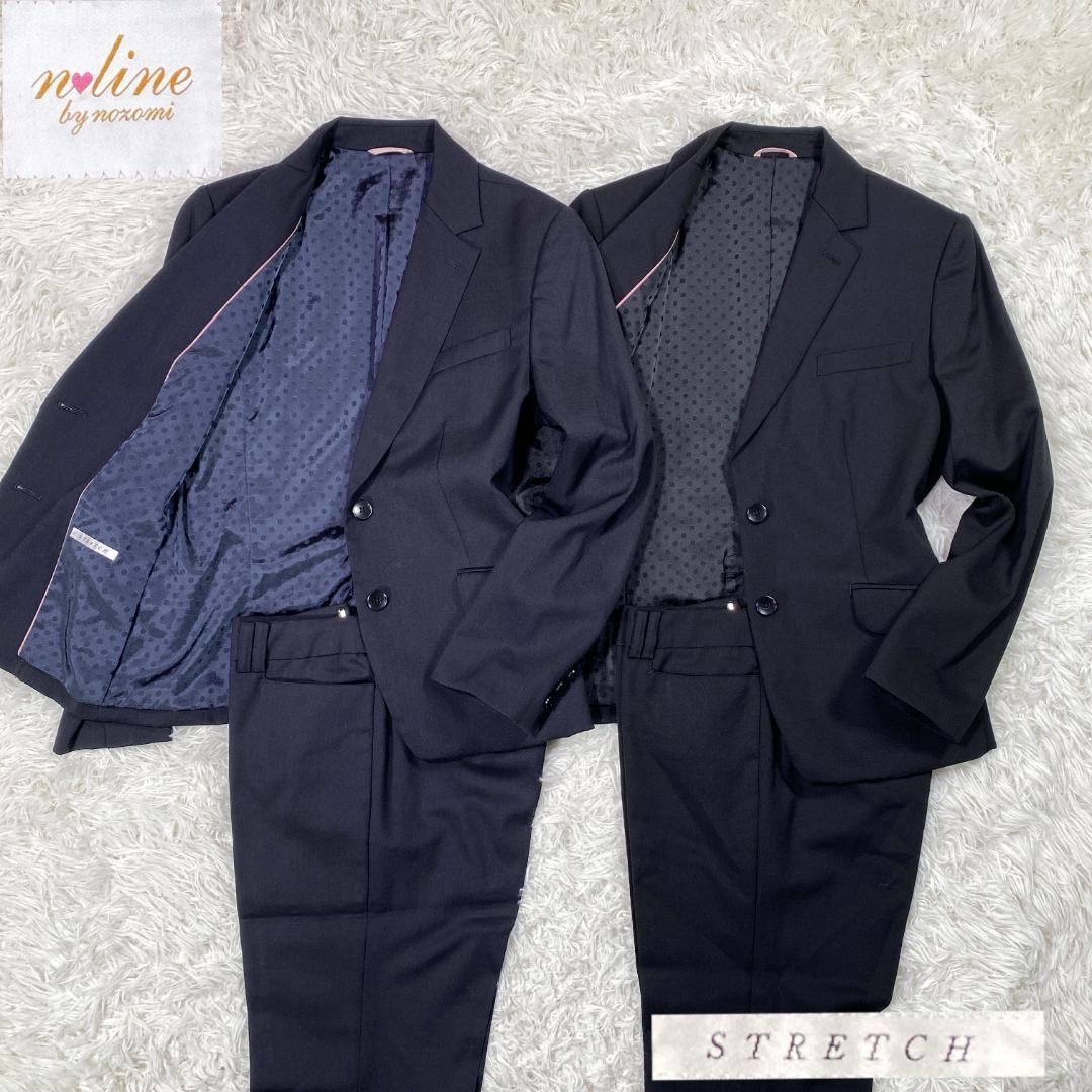 美品 エヌライン バイ ノゾミ 大きいサイズ パンツ スーツ ストレッチ 美品【エヌライン バイ ノゾミ】シルク混 ストレッチスカートスーツ