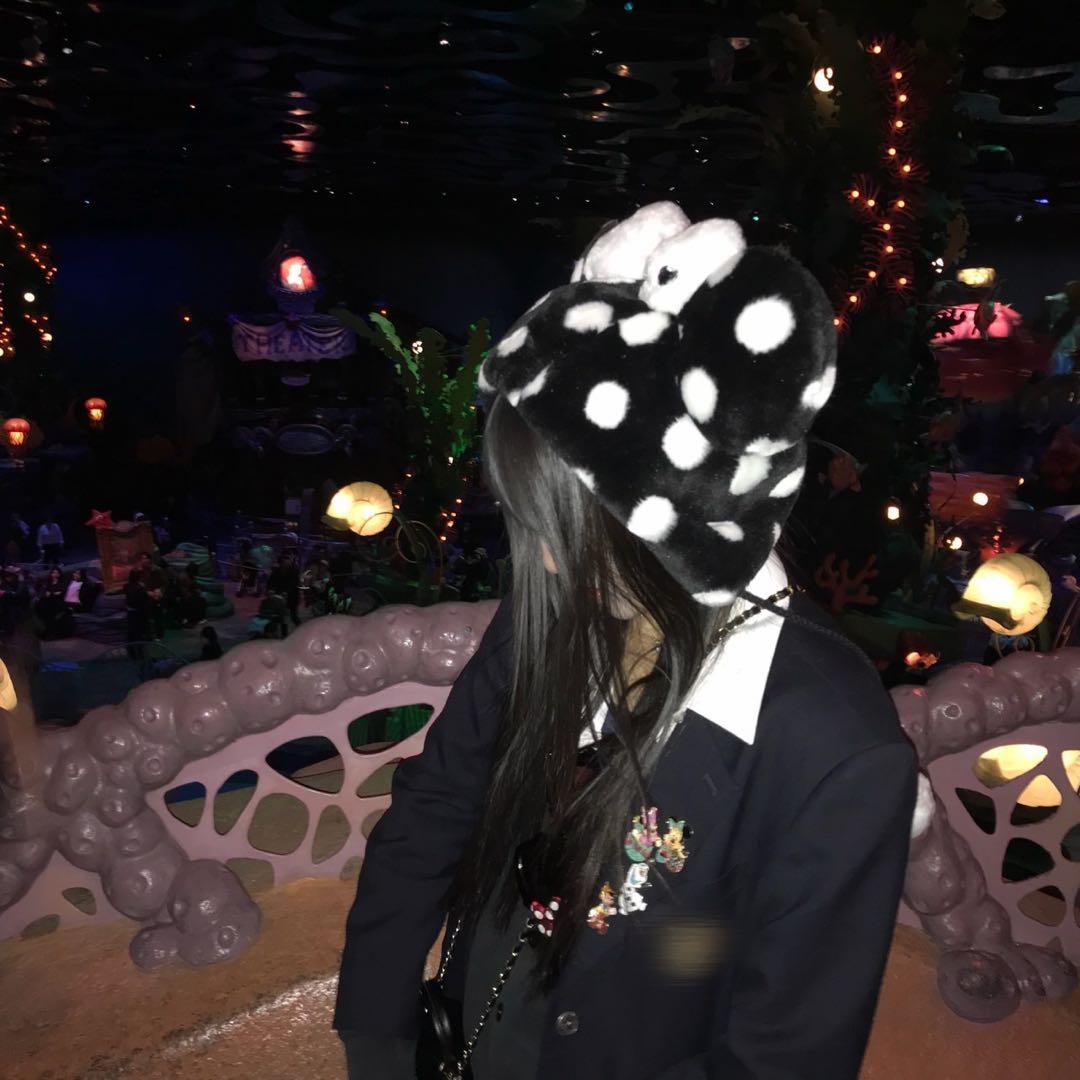 ディズニー 水玉 ファンキャップ ミニーちゃん 黒 - メルカリ