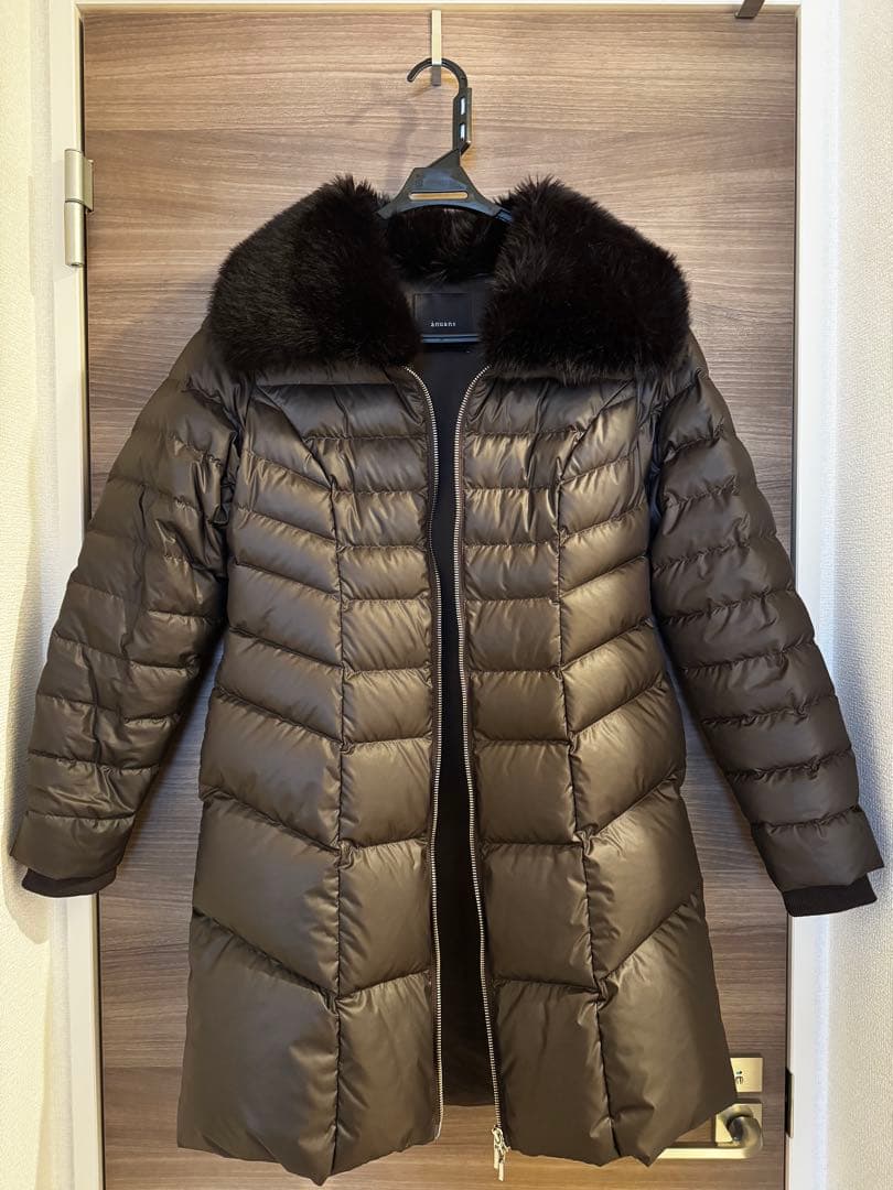 値下げ！】anuans （アニュアンス）ファーカラーダウンコート - メルカリ