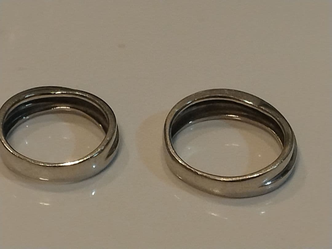 PT900　ペアリングシンプルリング 2個セット 9.0g