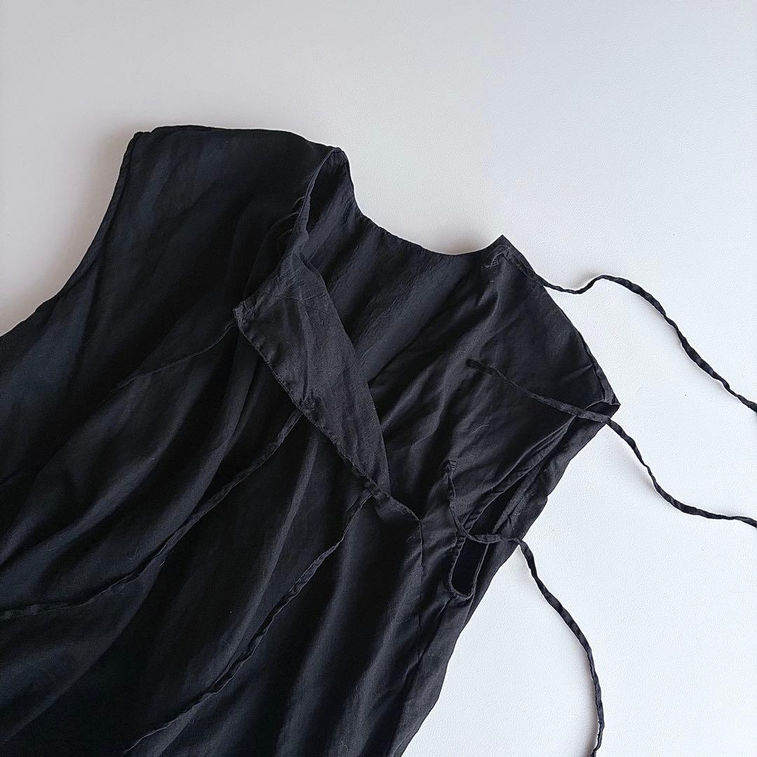 美品 nest Robe ネストローブ アップサイクルリノ ペアーブラウス 黒