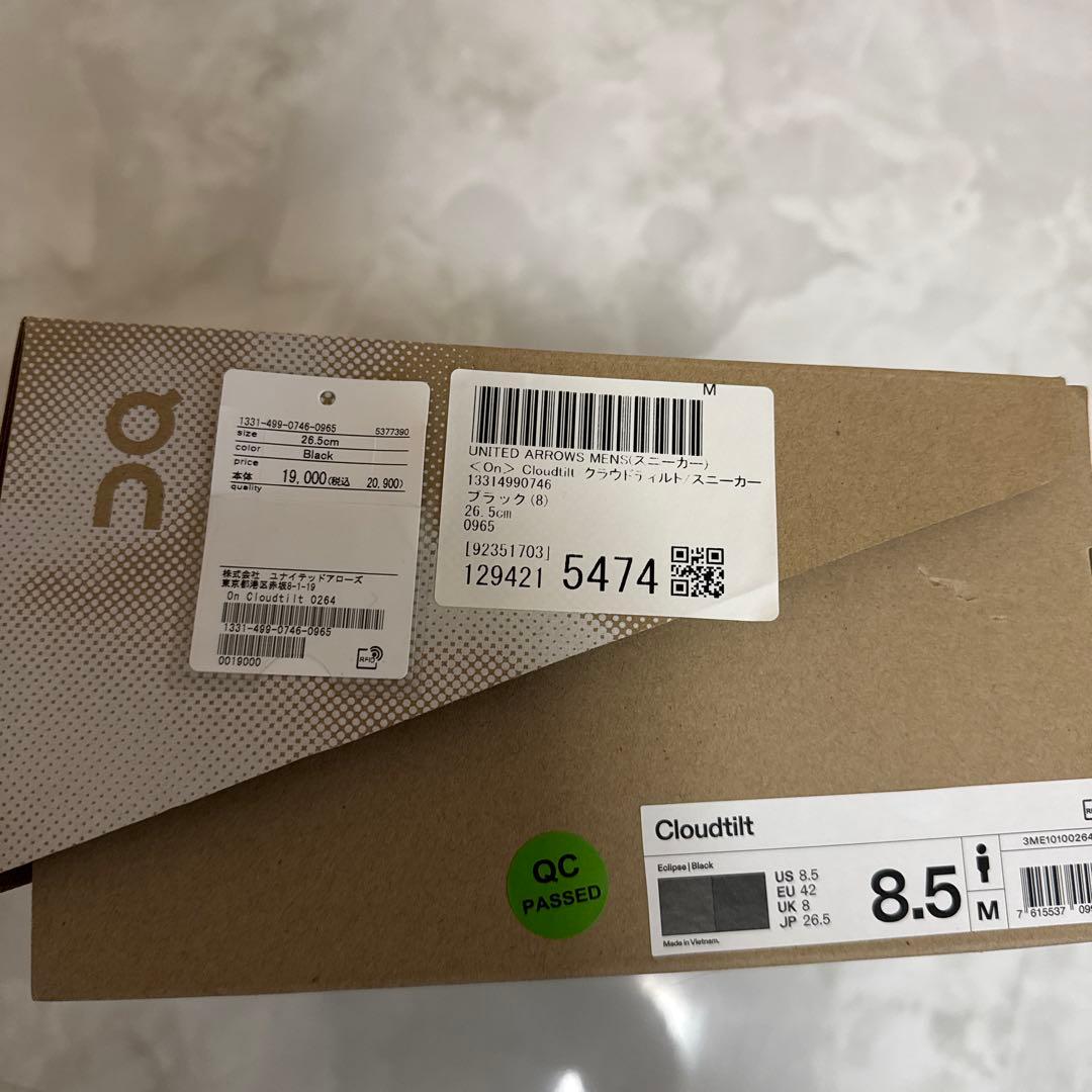 未使用 26.5cm On オン Cloudtilt クラウドティルト ブラック