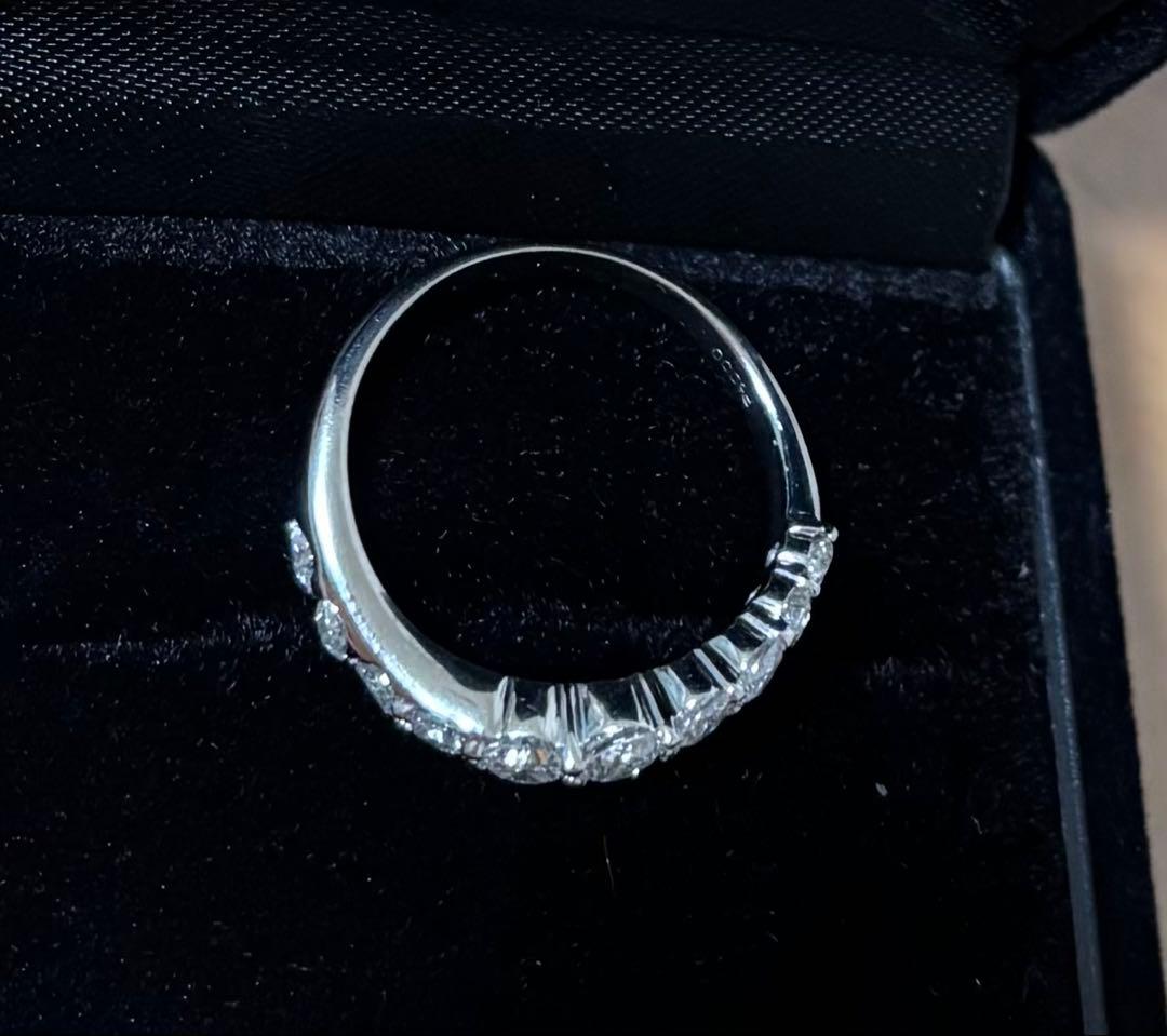 Pt900 0.1ct ハーフエタニティリング