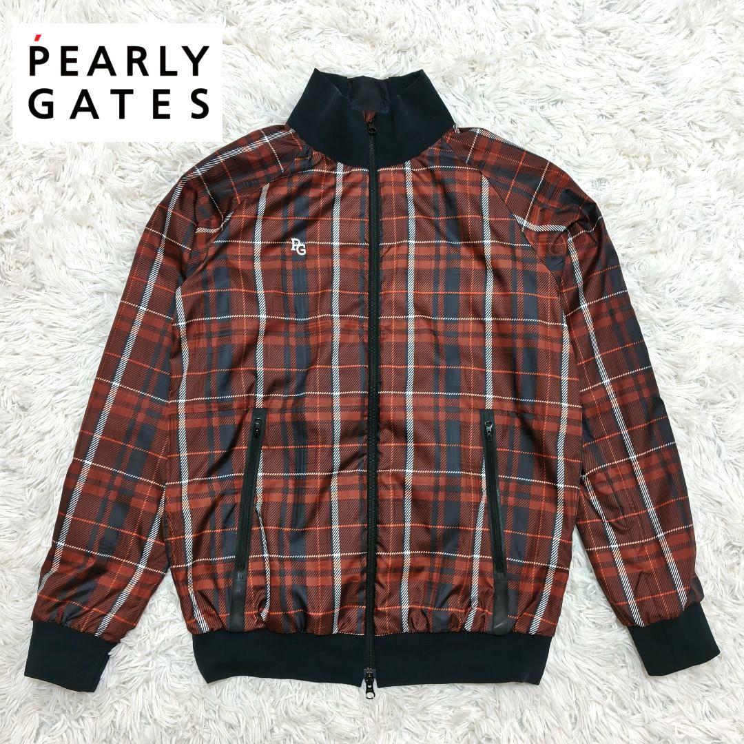 パーリーゲイツ ブルゾン ジャケット チェック フルジップ ブラウン
