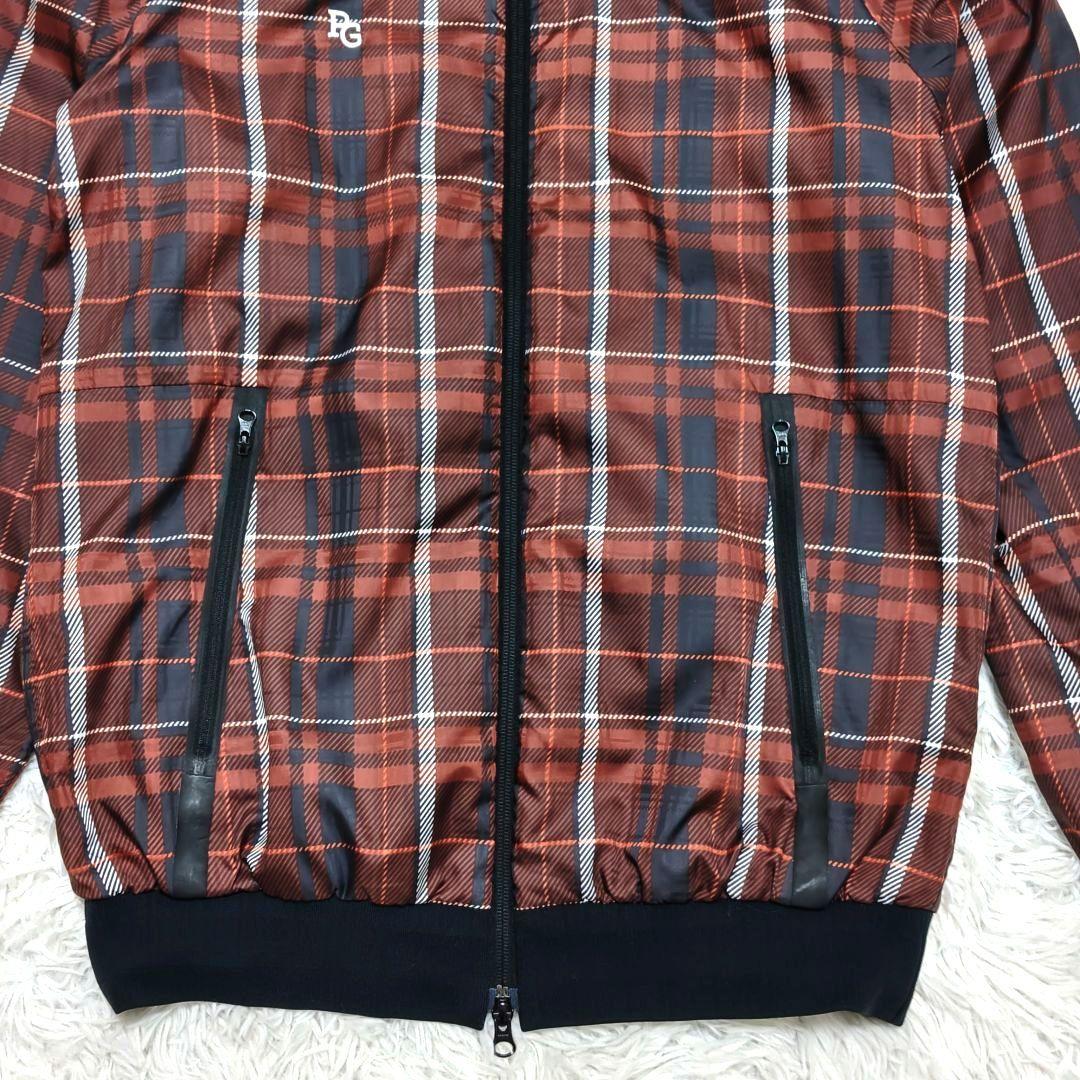 パーリーゲイツ ブルゾン ジャケット チェック フルジップ ブラウン