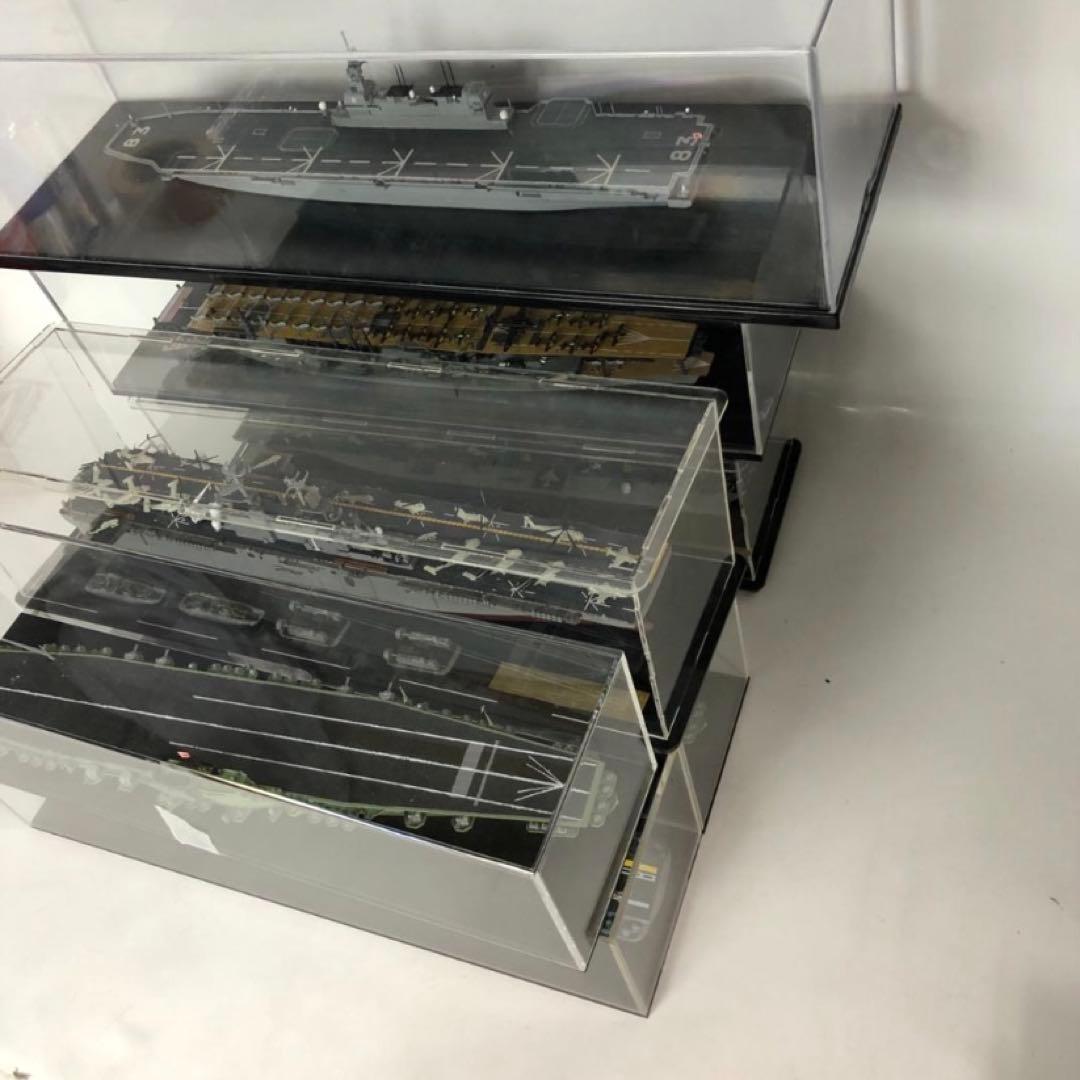艦船模型セット アクリルケース付 空母 プラモデル 完成品 コレクション