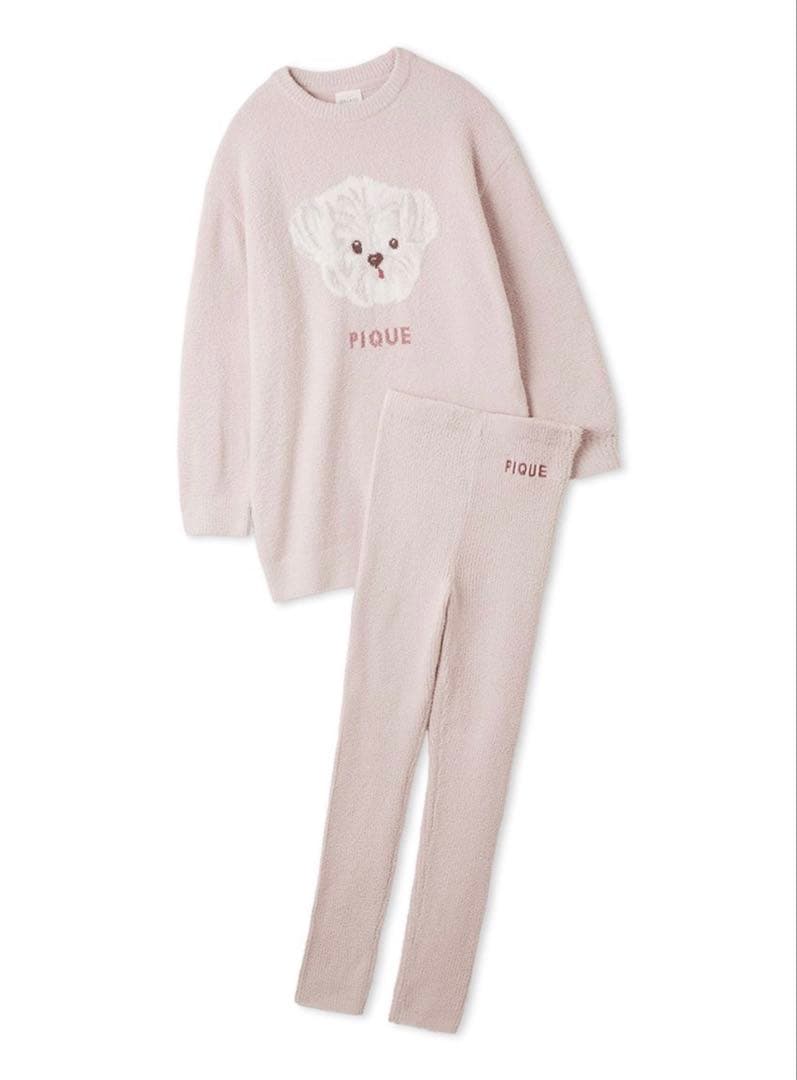 ジェラートピケ メレンゲDOG ジャガードミニワンピース＆リブレギンス