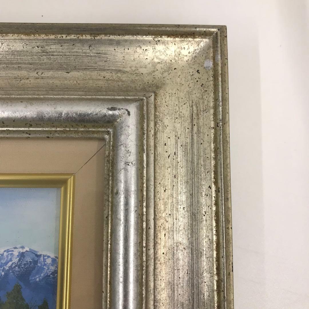 小山潔「奥信濃の里」油彩画 油絵 風景画 第一美術展 旺玄展入選 額装