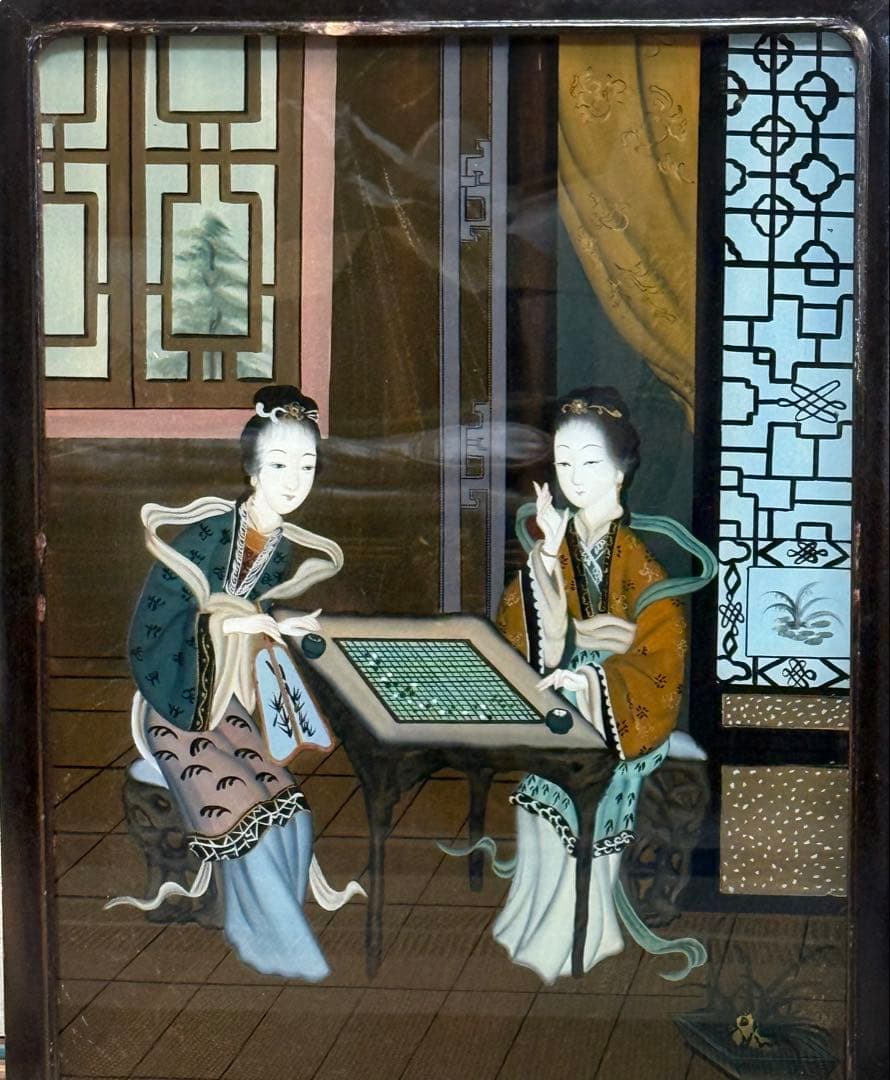 中国 ガラス絵 美人 1960年代製 壁がけ 送料込み250131 - メルカリ