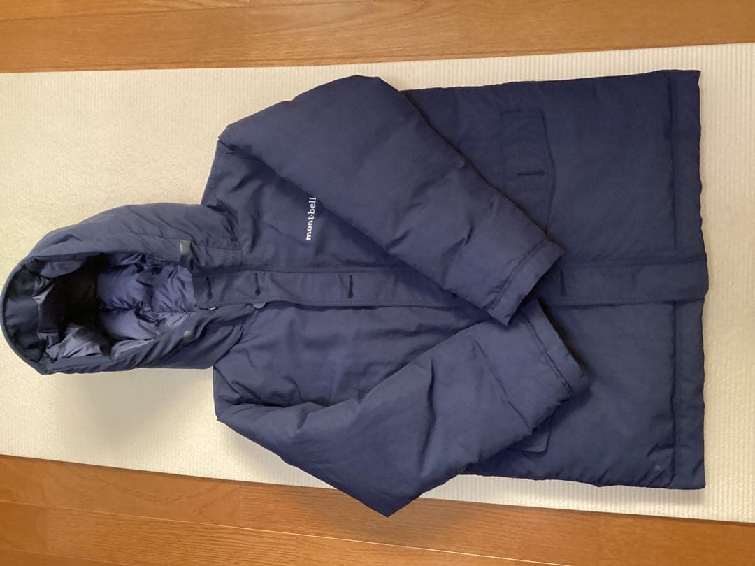 mont-bell フード付きダウンジャケット ネイビー モンベル Sサイズ