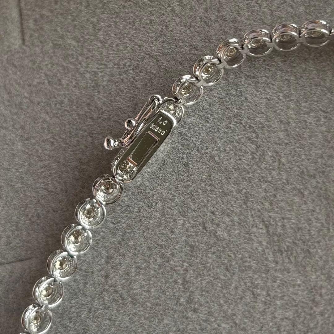 キタにゃん様テニスブレスレット K18WG ダイヤモンド 18金 - メルカリ