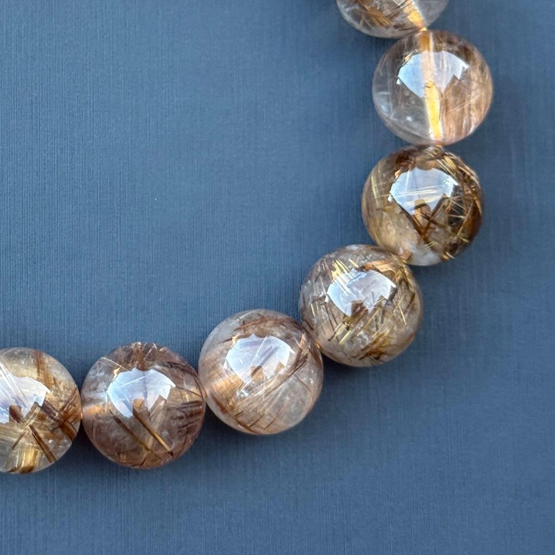 タイガータイチンルチルクォーツ 約11.5〜12.0mm A4801