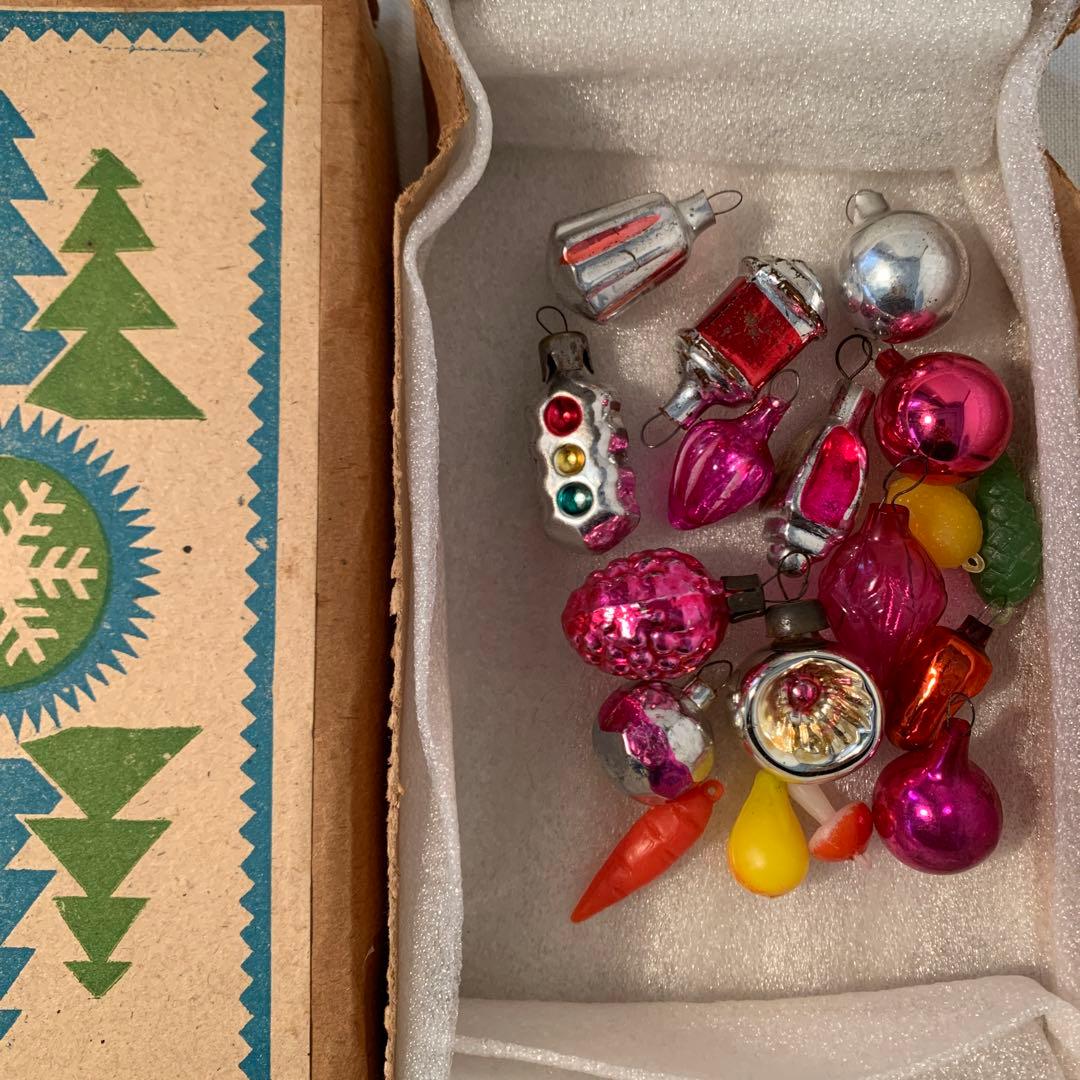 《SALE》ソビエト ミニガラスオーナメントセット 18個 ヴィンテージ