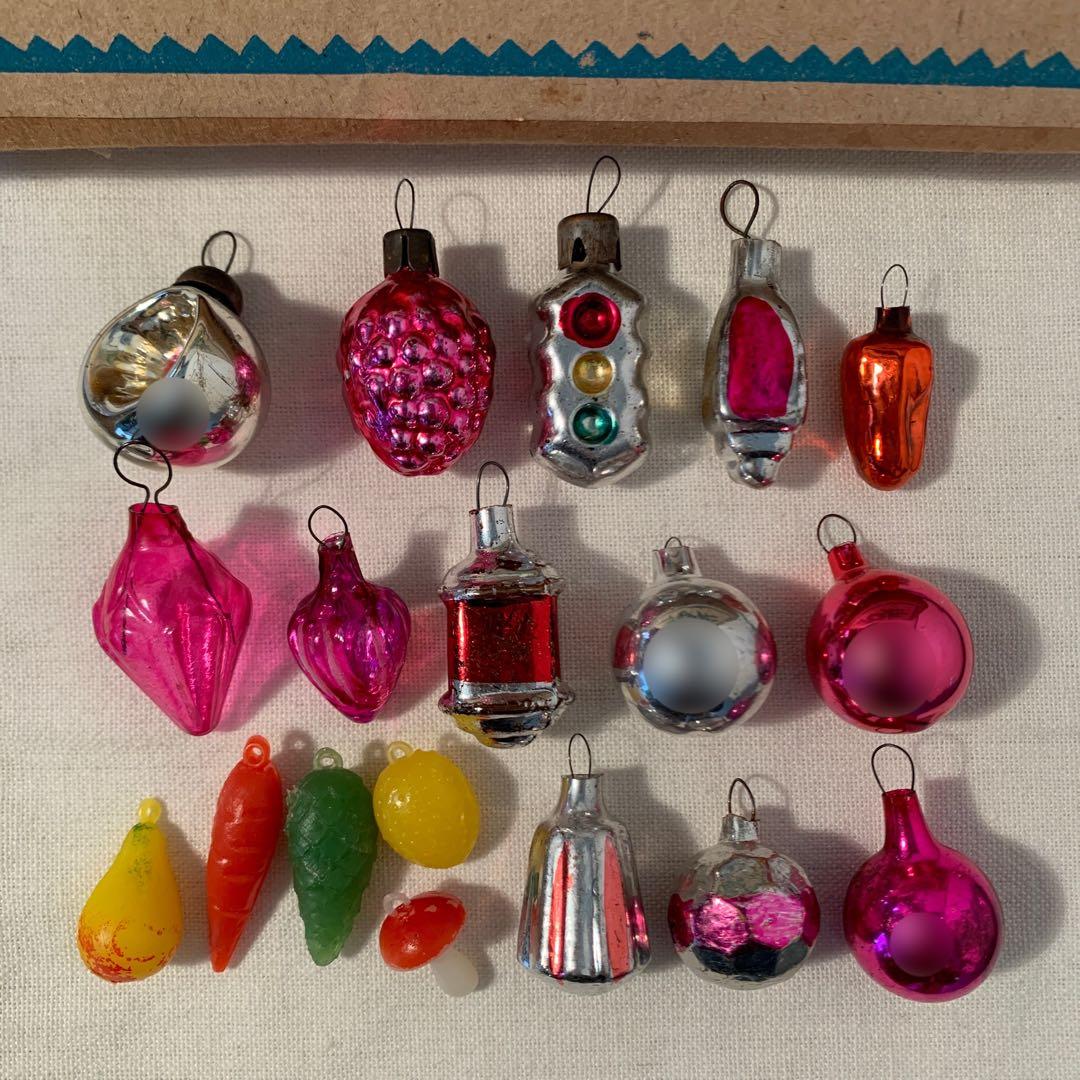《SALE》ソビエト ミニガラスオーナメントセット 18個 ヴィンテージ