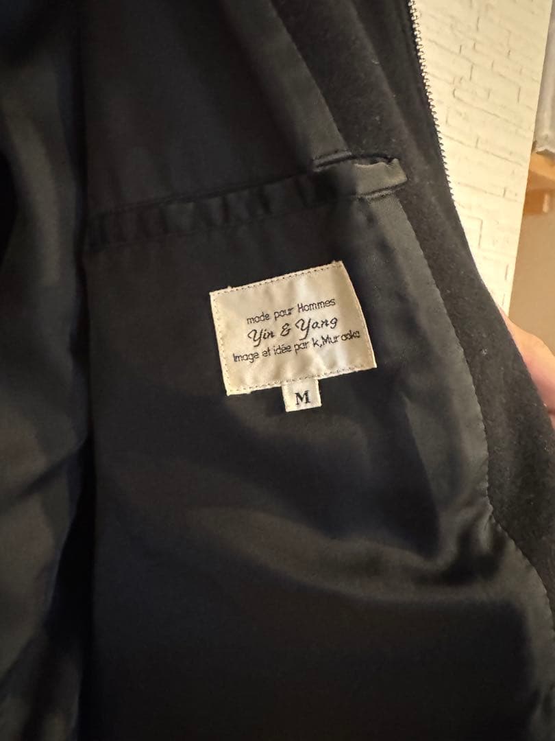 Yin&Yang バックロゴプリントウールギャバブルゾン - メルカリ