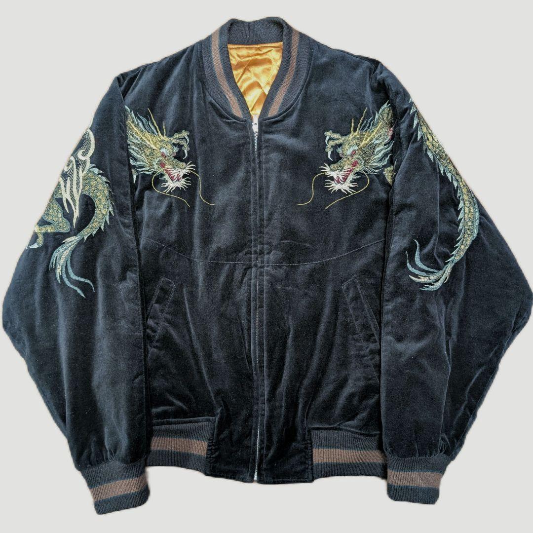 星姫 別珍 ベロア 龍 スカジャン 双龍 ドラゴン 日本製 - メルカリ