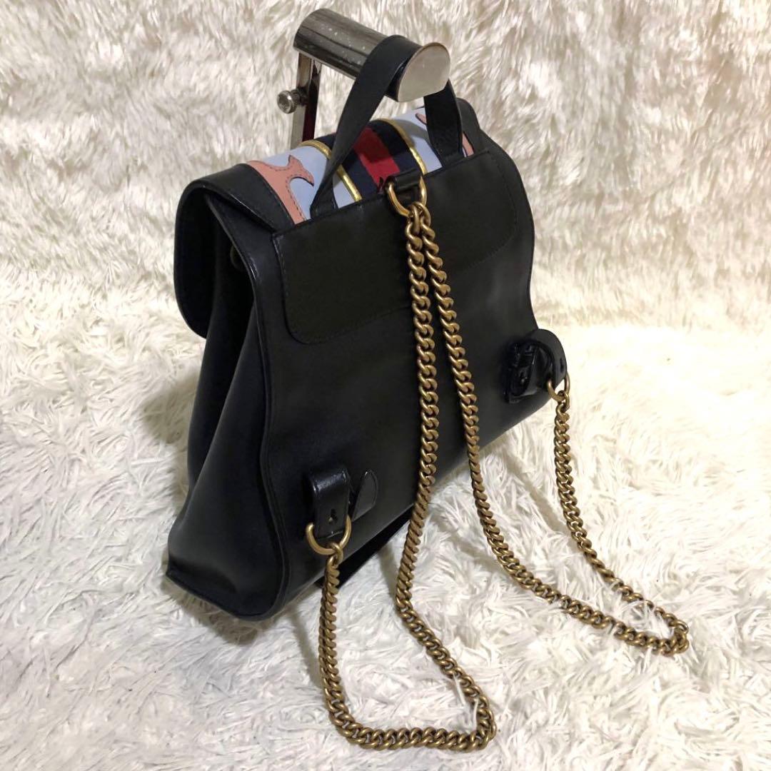 未使用級✨グッチ レザー ミニ リュック チェーン シェリーライン