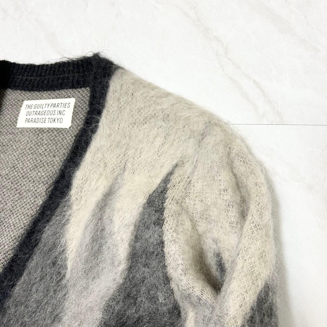 名作 ワコマリア wacko maria アーガイル モヘア カーディガン S