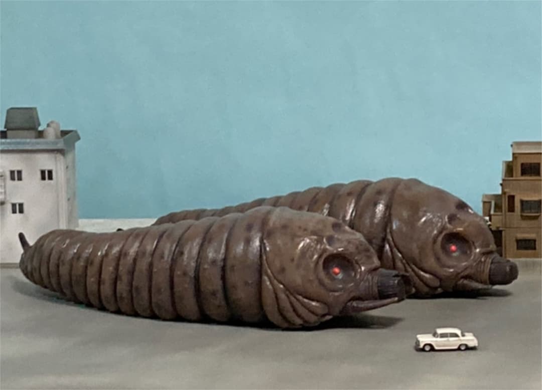 ミニラ ゴジラ モスラx2 メーサー車 建物x2 ミニカー [ カスタム品 ]