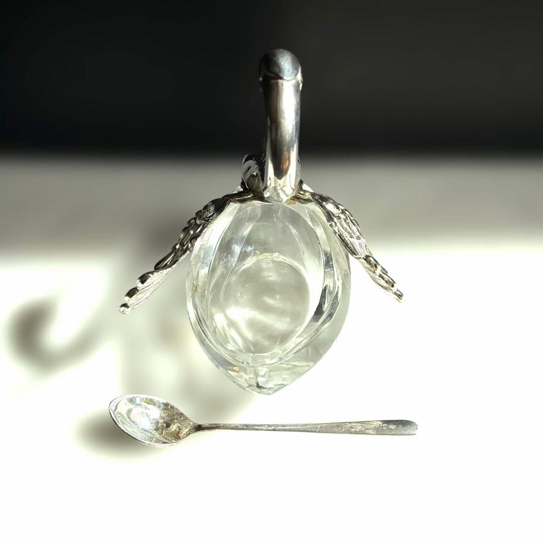 ヴィンテージ銀製 スワン 小物入れ silver刻印有 小さじ付き - メルカリ