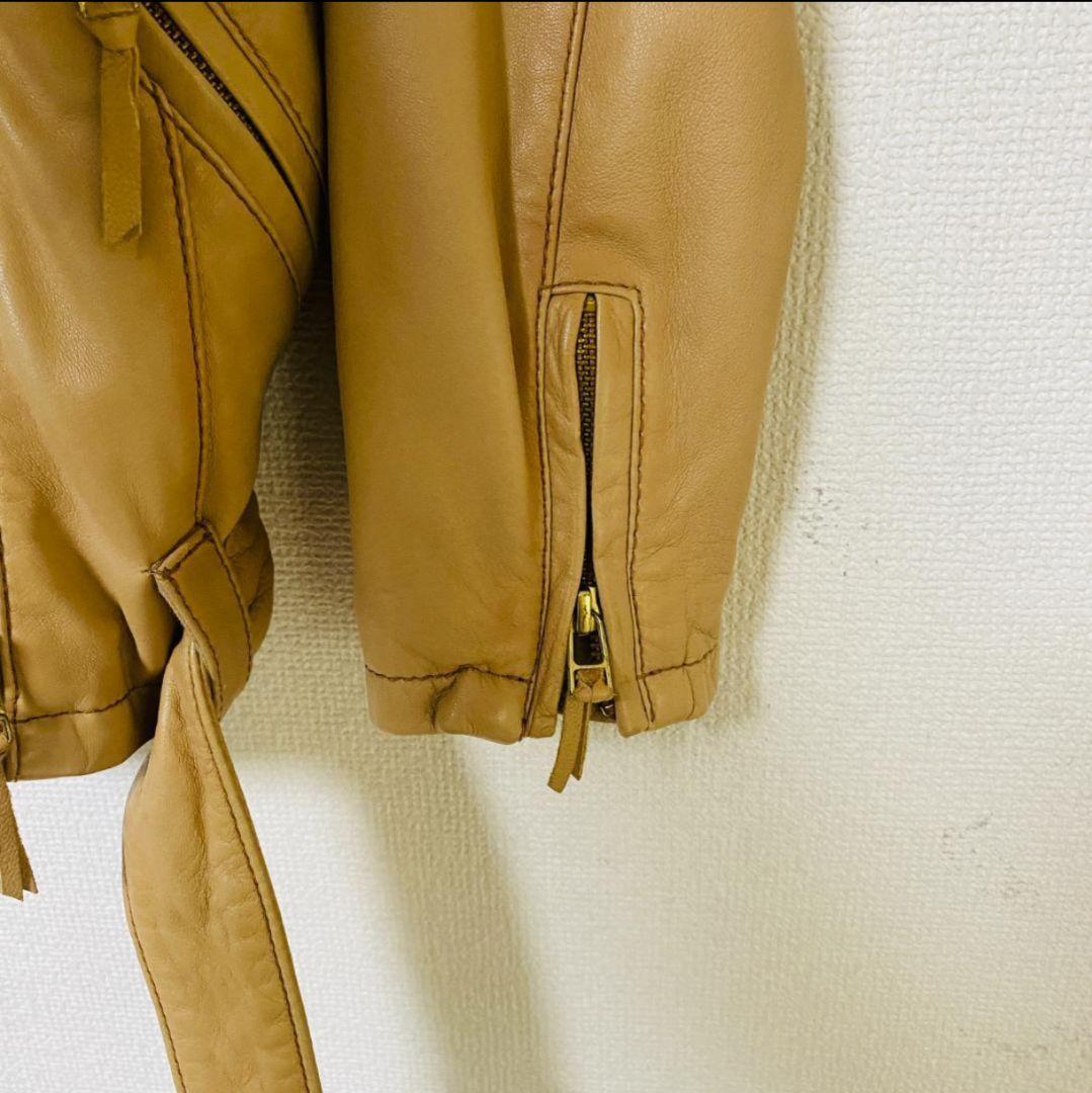 ユナイテッドアローズ ライダース ダブル ラムレザー 羊革 L レザー