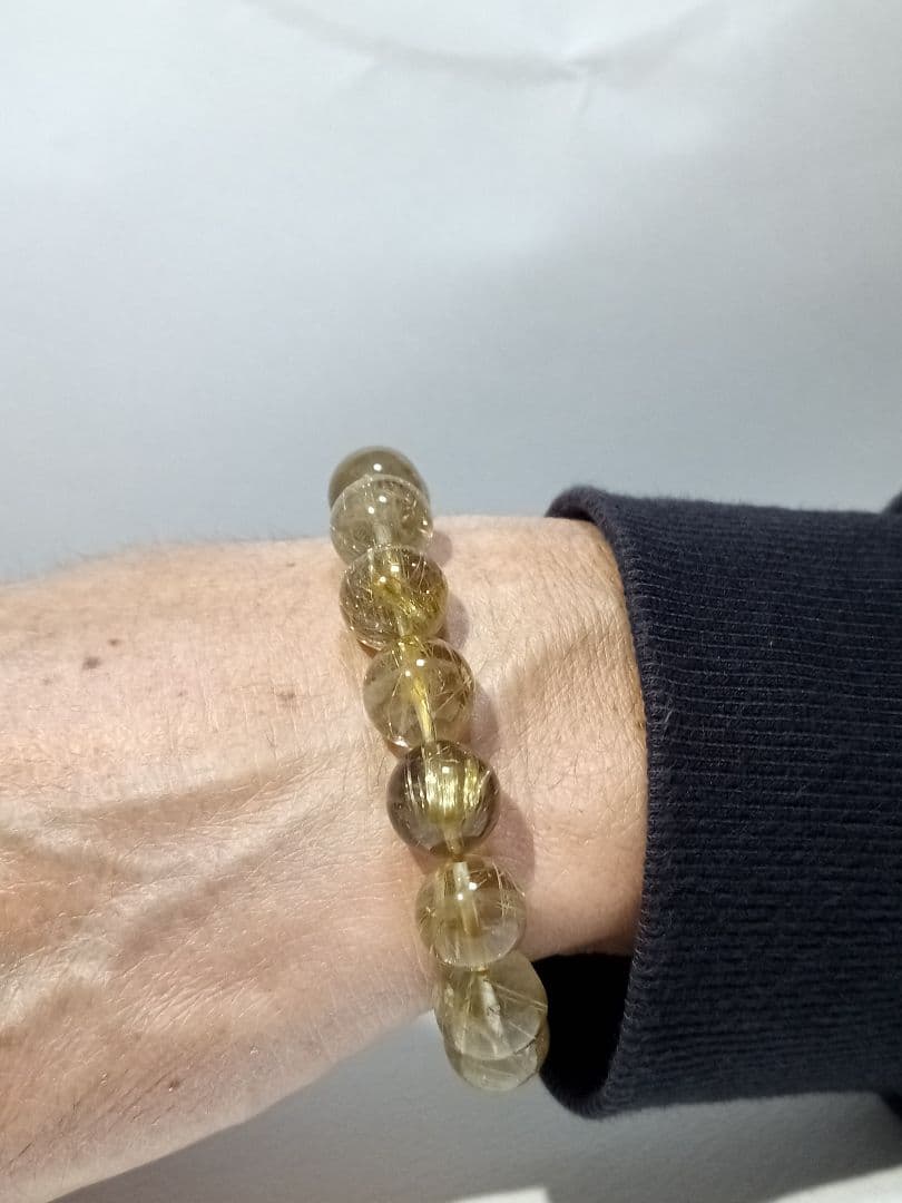 ゴールドルチル クォーツ 12.5mm玉(±0.3mm) 　16cmブレス ⑧