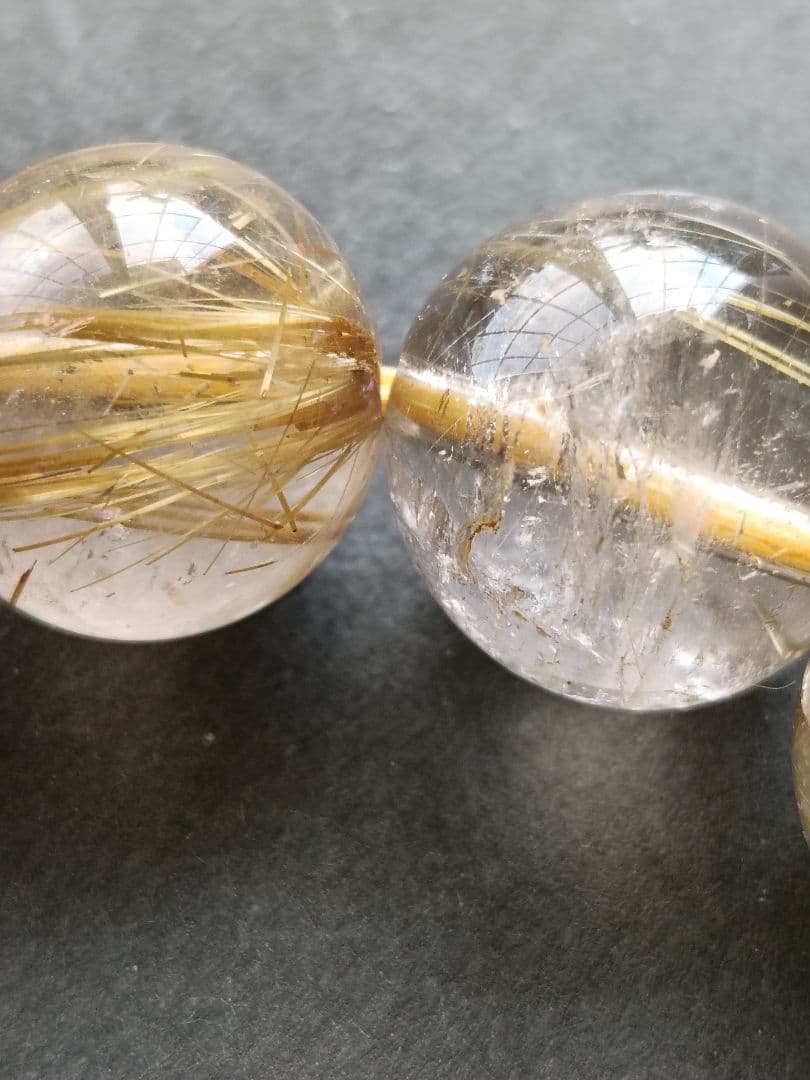 ゴールドルチル クォーツ 12.5mm玉(±0.3mm) 　16cmブレス ⑧