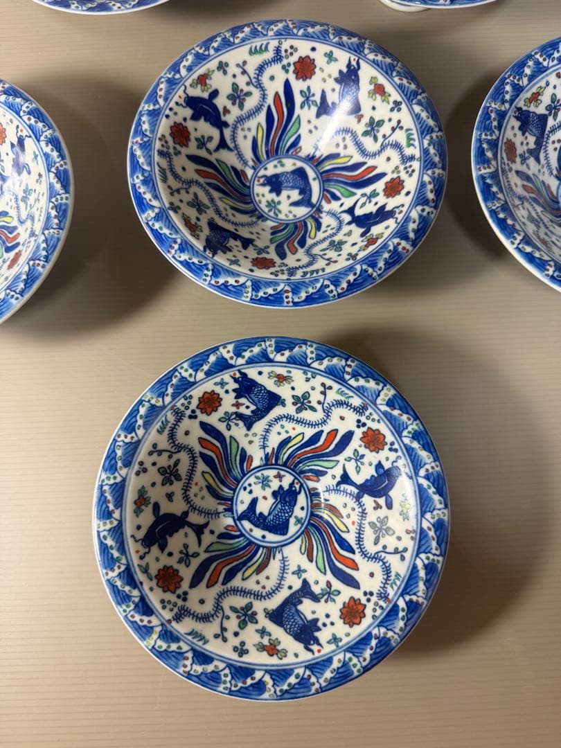 2368 中国骨董 大明萬暦年製銘4客 大明嘉靖年製銘2