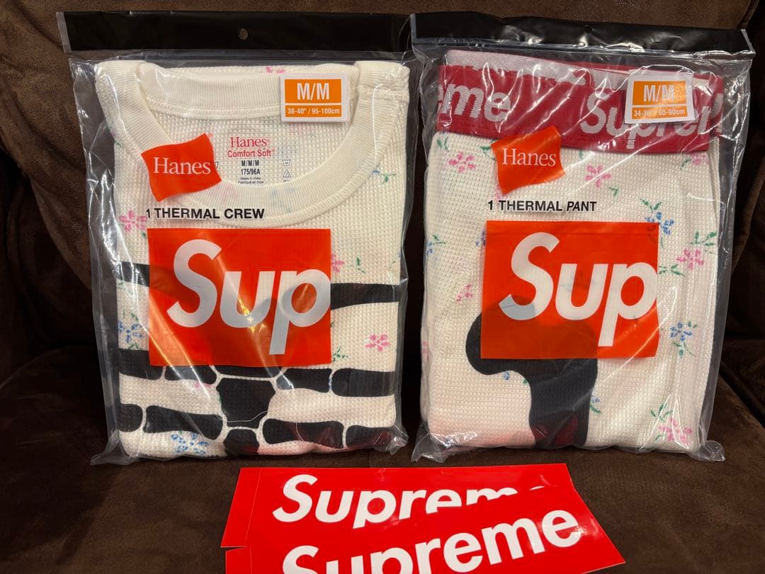 Supreme ヘインズ サーマル フローラル M 上下セット セットアップ