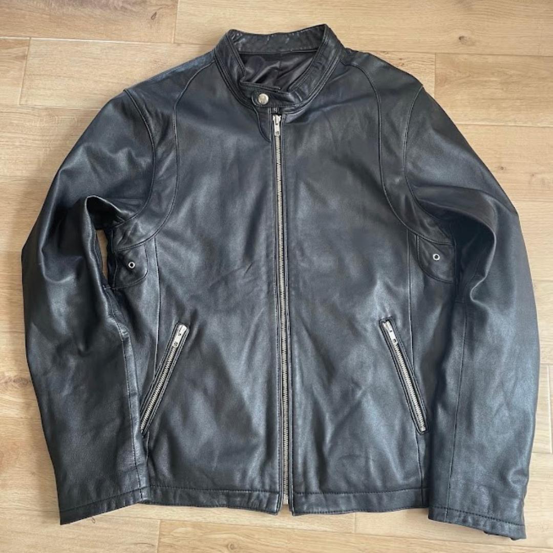 シングルライダースジャケット メンズ 黒 Lサイズ 本革 ラムレザー 革ジャン 楽天市場】ラムレザー 革ジャン メンズ シングルライダース レザー