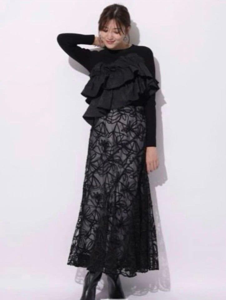 Mystrada マイストラーダ アシメフリルニット 長袖 黒 M - メルカリ