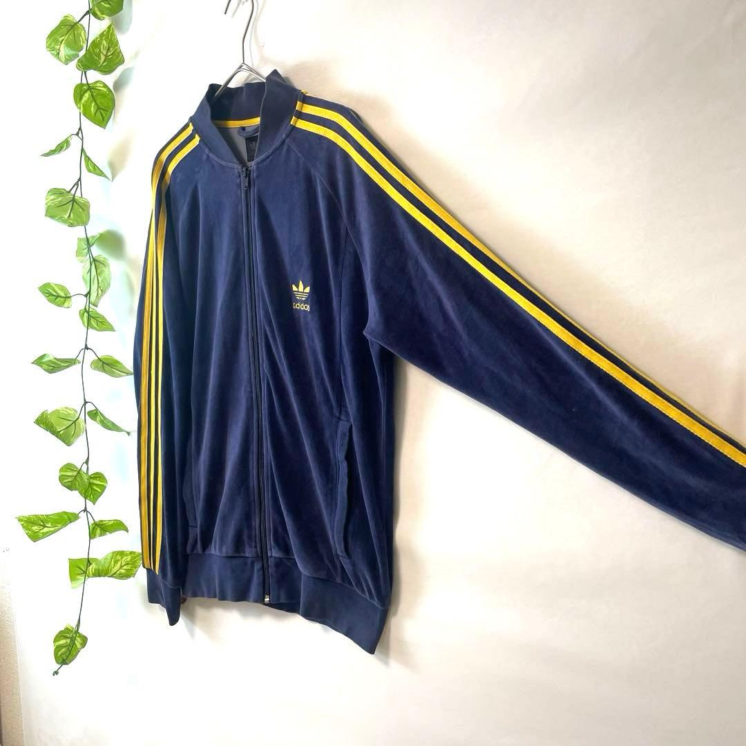 希少 美品 アディダス トラックジャケット ベロア 紺黄 常田大希90s XL