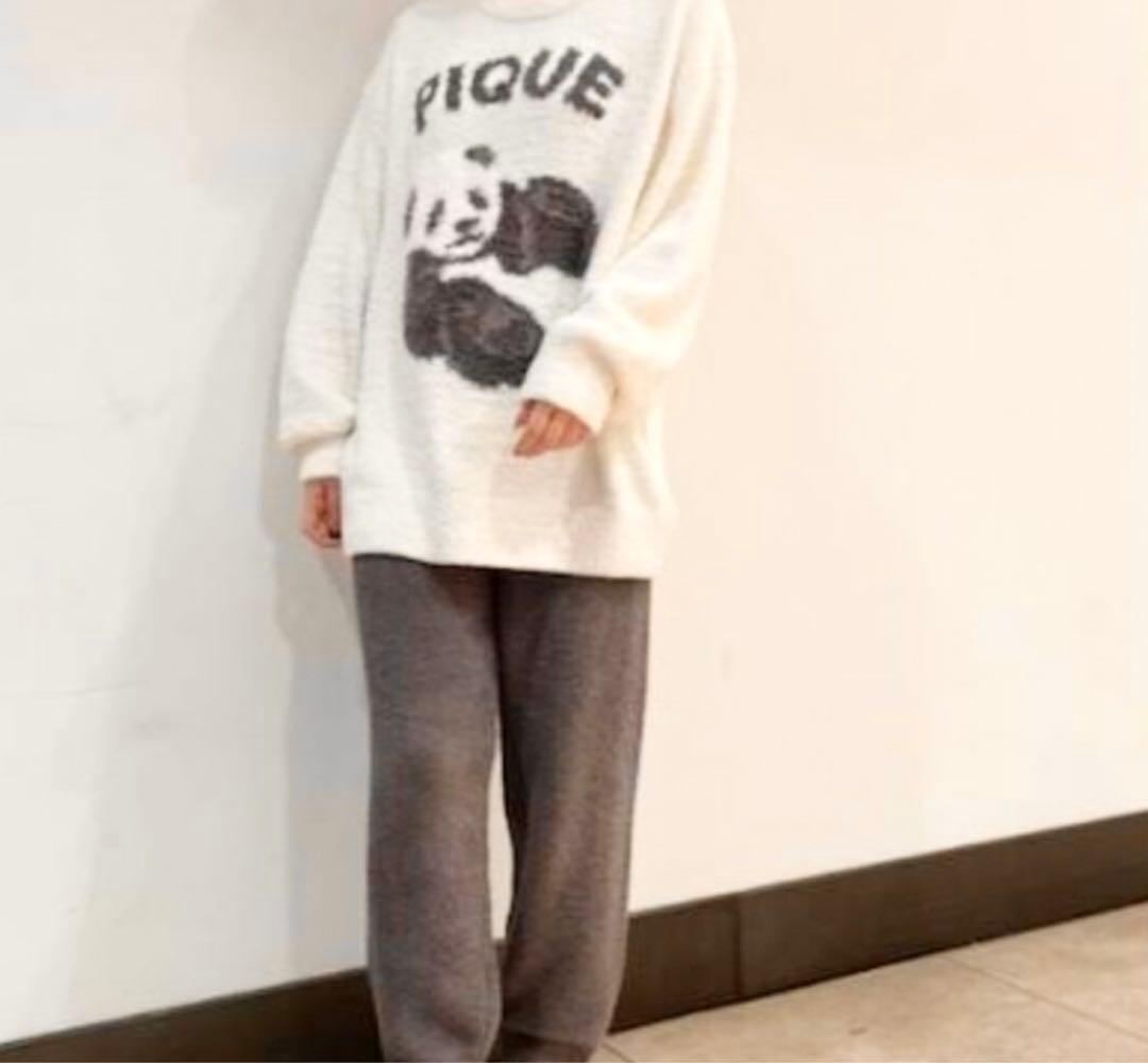 未開封品】ジェラートピケ パンダジャガードプルオーバー ロングパンツ