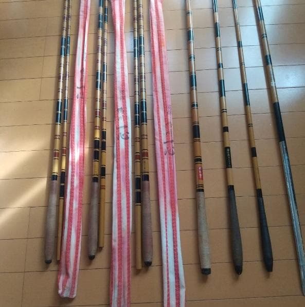 ヘラブナ竿 6本セット ＋竿掛け 7尺から25尺！匠絆 忠相モデル 竿掛け3本 タモの柄2本物