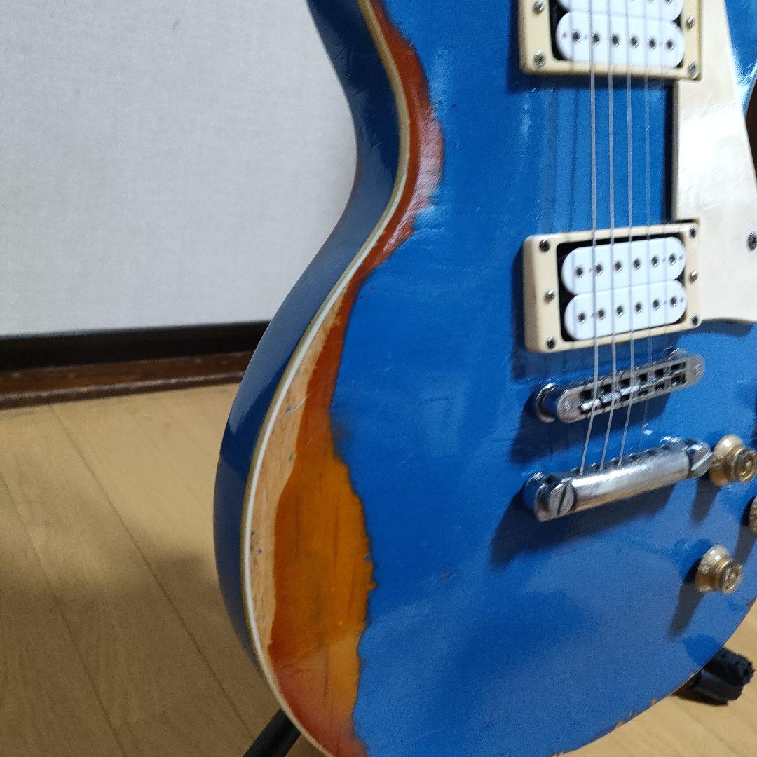 レスポール系改造 オーバーラッカーブルー レリック少々 - メルカリ