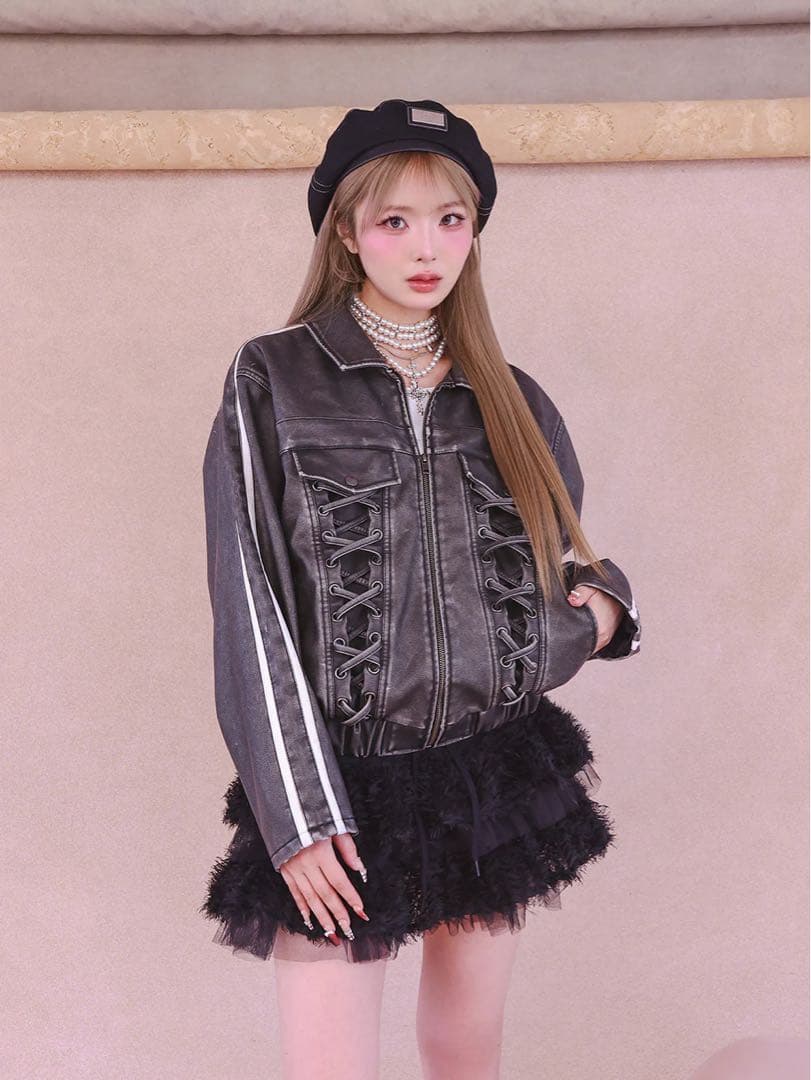 ダーリッチ darich ラインレザーオーバージャケット - メルカリ