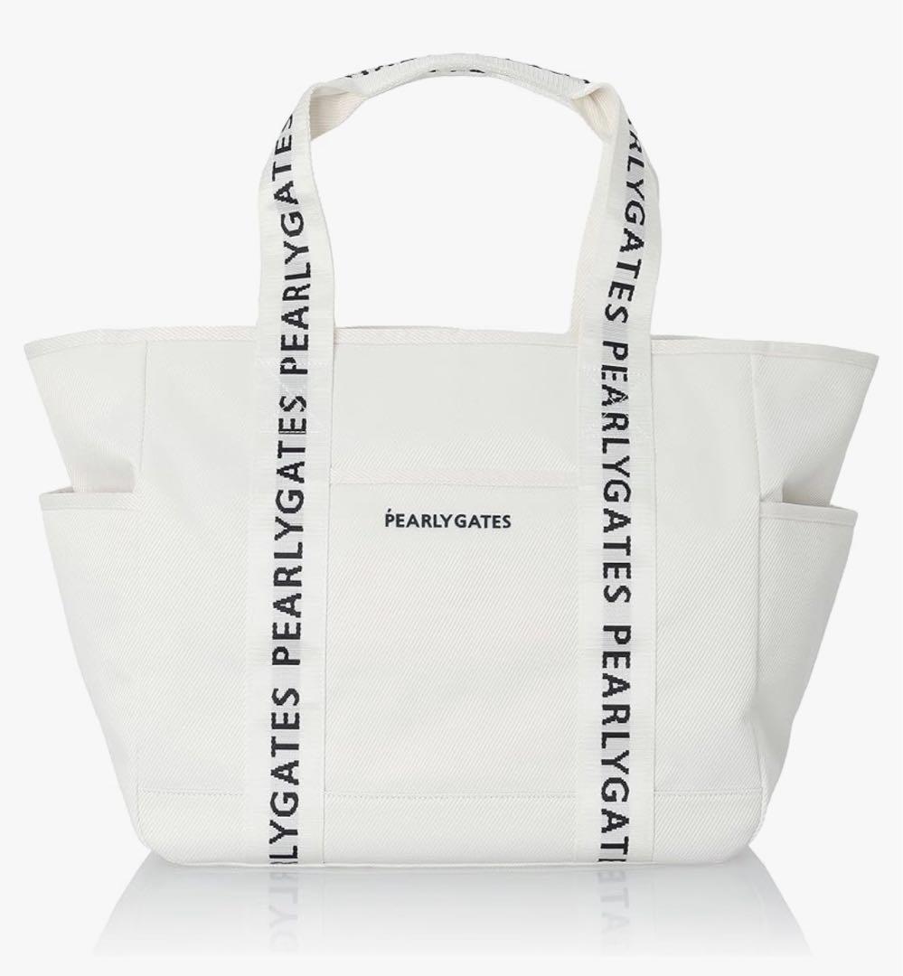 PEARLY GATES ホワイトトートバッグ PEARLY GATES（パーリーゲイツ） ゴルフ 「PEARLY GATES」ロゴワッペン