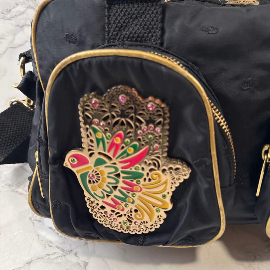 LeSportsac×MANOUSH ナイロン刺繍 ショルダー ボストンバッグ